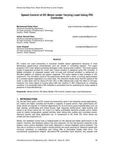 Speed Control of DC Motor under Varying Load