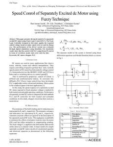 Speed Conrol of Separately Excited dc Motor using Fuzzy Technique