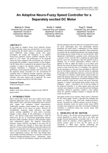 An Adaptive Neuro-Fuzzy Speed Controller for a Separately excited