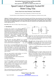 Speed Control of Separately Excited DC Motor Using Triac