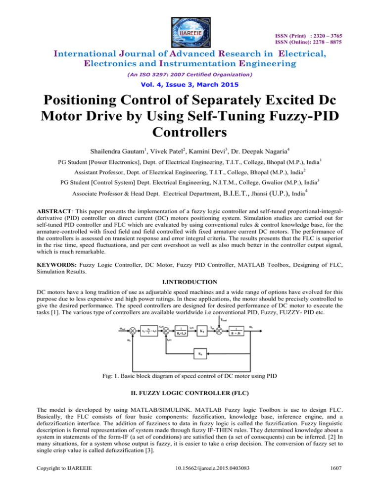 Positioning Control of Separately Excited Dc Motor Drive