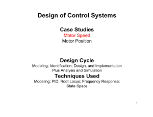 Design of Control Systems