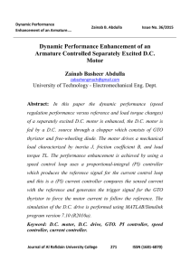 Dynamic Performance Enhancement of an Armature Controlled