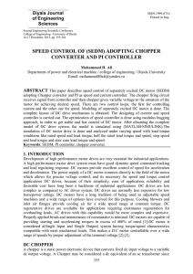 SPEED CONTROL OF (SEDM) ADOPTING CHOPPER