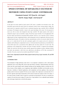 speed control of separately excited dc motor by using fuzzy logic