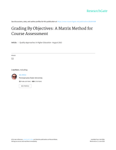 Grading By Objectives: A Matrix Method for Course Assessment