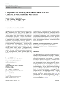 Competence in Teaching Mindfulness-Based Courses