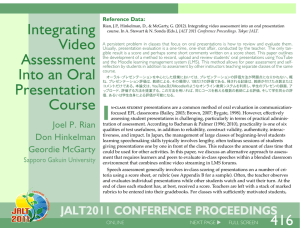 416 Integrating Video Assessment Into an Oral Presentation Course