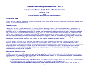 Teacher Education Program Assessment (TEPA)