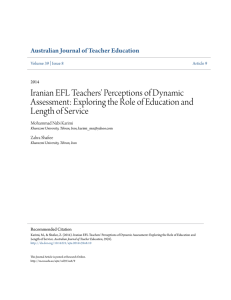 Iranian EFL Teachers` Perceptions of Dynamic Assessment