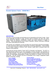 Further information about the Acoustic Systems Trainer Mk X