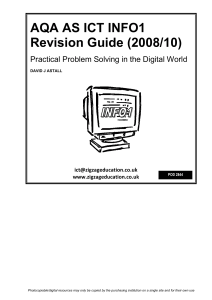 AQA AS ICT INFO1 Revision Guide (2008/10)