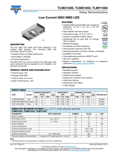 TLMO1000, TLMS1000, TLMY1000 Low Current 0603 SMD LED