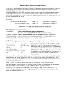 Physics 1D03 – Course Outline Fall 2016