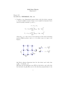 Solid State Physics Homework 3 Physics 715 Fall 2006 Due