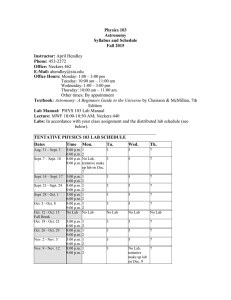 Physics 103 Astronomy Syllabus and Schedule Fall 2015 Instructor