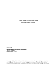 NEMA Guide Publication WD 7-2000 Occupancy Motion Sensors