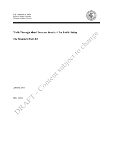 Walk-Through Metal Detector Standard for Public Safety
