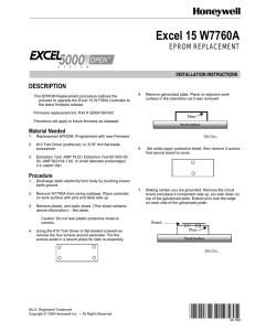 Installation Materials-Excel 15 W7760A EPROM