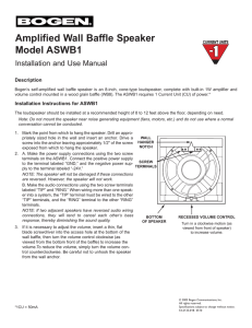 ASWB1 Manual - Amplified Wall Baffle Speaker