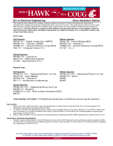 BS in Electrical Engineering Direct Bachelors Option - WSU Tri