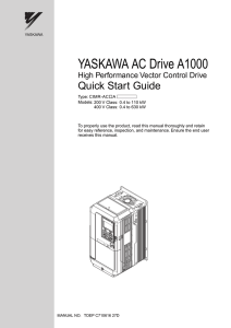 Yaskawa A1000 Quick Start - Inverter Drive Supermarket