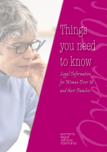 Things you need to know - Legal Information for women over 50 and