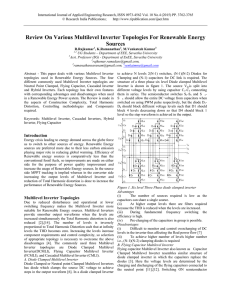 Review On Various Multilevel Inverter Topologies