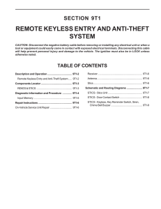 section 9t1 remote keyless entry and anti