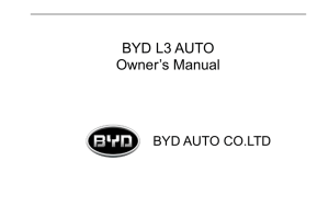 BYD L3 AUTO Owner`s Manual