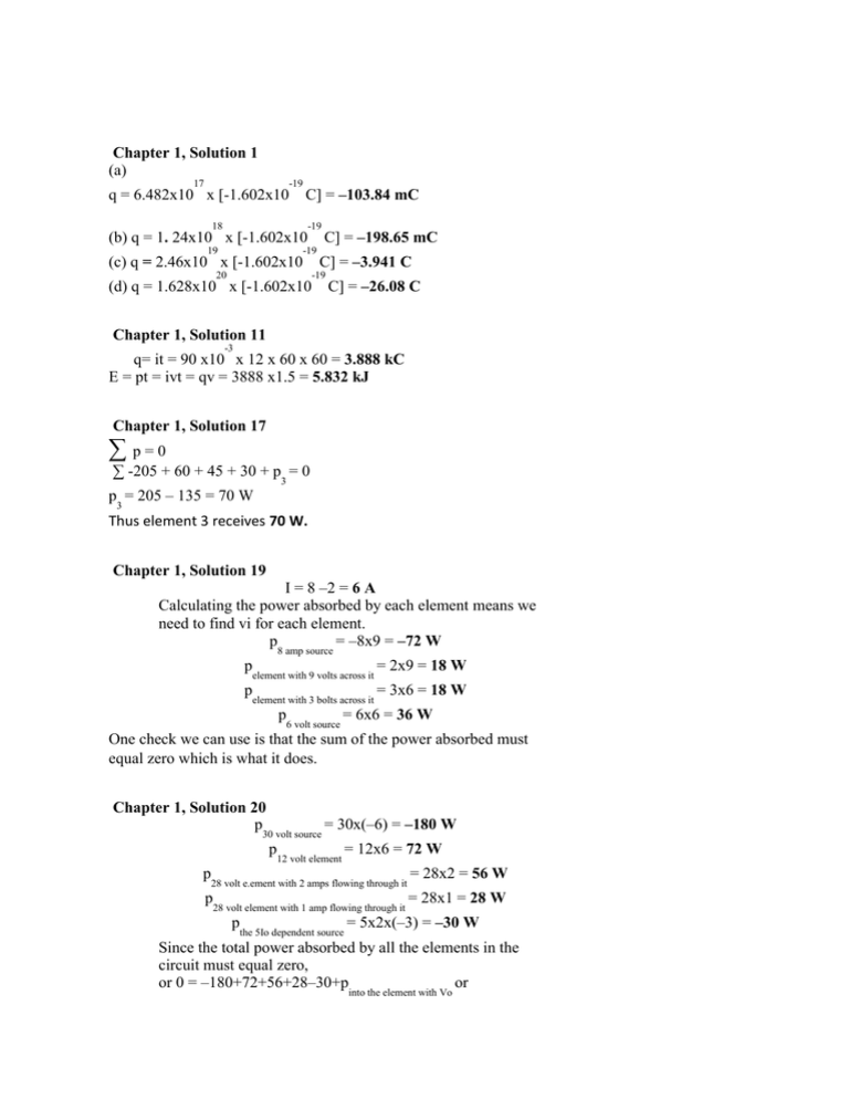 Chapter 1 Solution 1