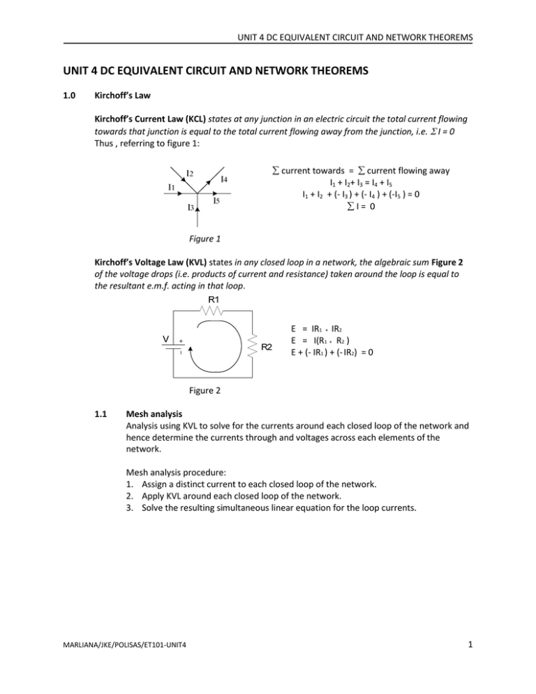 Unit 4 Dc Equivalent Circuit And Network Theorems