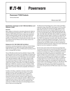 Explanation of changes to UL® 1449 2nd Edition