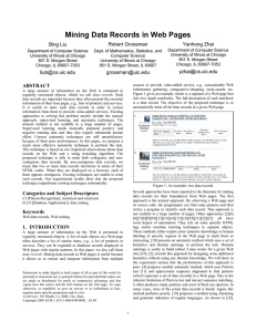 Mining Data Records in Web Pages - UIC