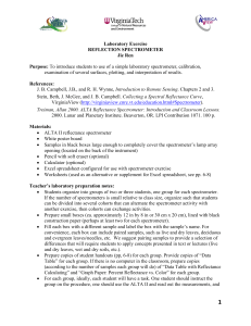 Relection Spectrometer Lab Exercise