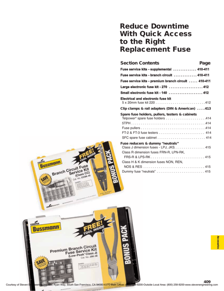 Fuse Service Kits Steven Engineering
