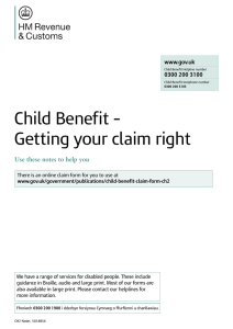 Child Benefit - Getting your claim right