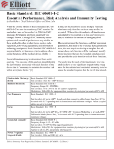 Basic Standard: IEC 60601-1-2 Essential Performance, Risk