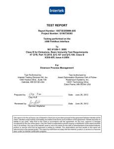 test report - Emerson Process Management