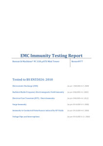 EMC Immunity Testing Report - RM