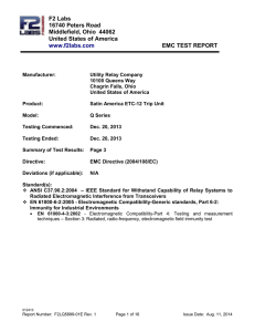 emc test report - Utility Relay Company