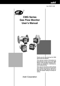 CMG Series Gas Flow Monitor User`s Manual