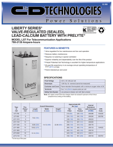 lead-calcium battery with prelyte