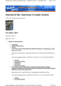Journal of the American Ceramic Society