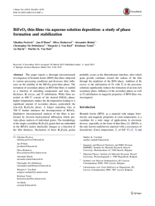 BiFeO3 thin films via aqueous solution deposition: a study of phase