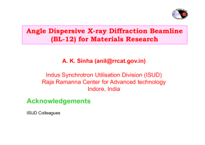 Angle Dispersive X-ray Diffraction Beamline