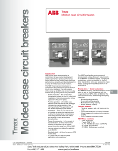 Tmax Molded case circuit breakers - Spec