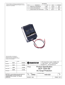 Product Specification MCP 120W SM AC Surge