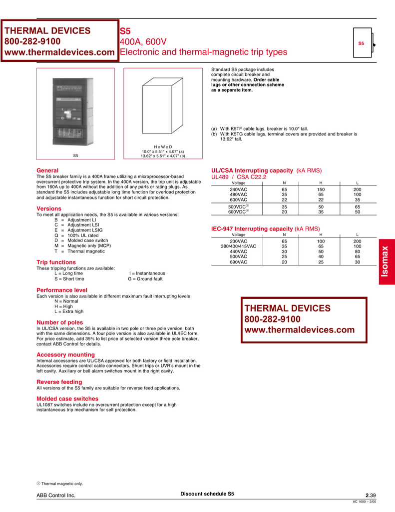 ABB K7FHD-HS4 FLANGE HANDLE MOLDED CASE CIRCUIT BREAKER SWITCH NEMA 4