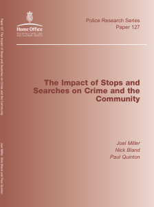 prs127 The Impact of stops and searches on crime and the community